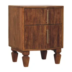Artisan Furniture Bois massif Louvre table de chevet, 2 tiroirs, marron