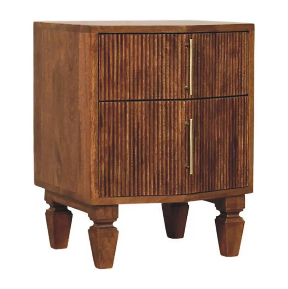 Artisan Furniture Bois massif Louvre table de chevet, 2 tiroirs, marron