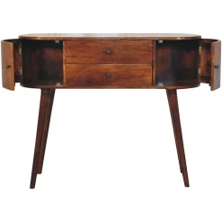 Artisan Furniture Bois massif Grove châtaignier console, 2 tiroirs, 2 Doors, marron
