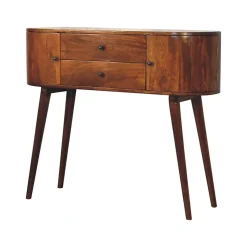 Artisan Furniture Bois massif Grove châtaignier console, 2 tiroirs, 2 Doors, marron