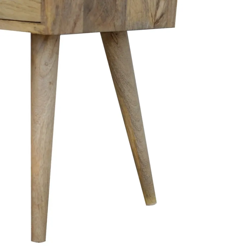 Artisan Furniture Bois massif Mini effet chêne table de chevet, 1 tiroir, 1 étagère, beige