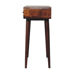 Artisan Furniture Bois massif châtaignier courbé Hallway Table, 2 tiroirs, marron foncé