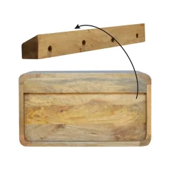 Artisan Furniture Bois massif Floating Curve niche ouverte table de chevet, 1 tiroir et ouvert étagère, beige