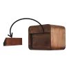 Artisan Furniture Bois massif Floating Mini châtaignier table de chevet, 2 tiroirs, marron foncé