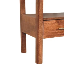Artisan Furniture Bois massif The Caldera table de chevet, 1 tiroir, 1 étagère, marron