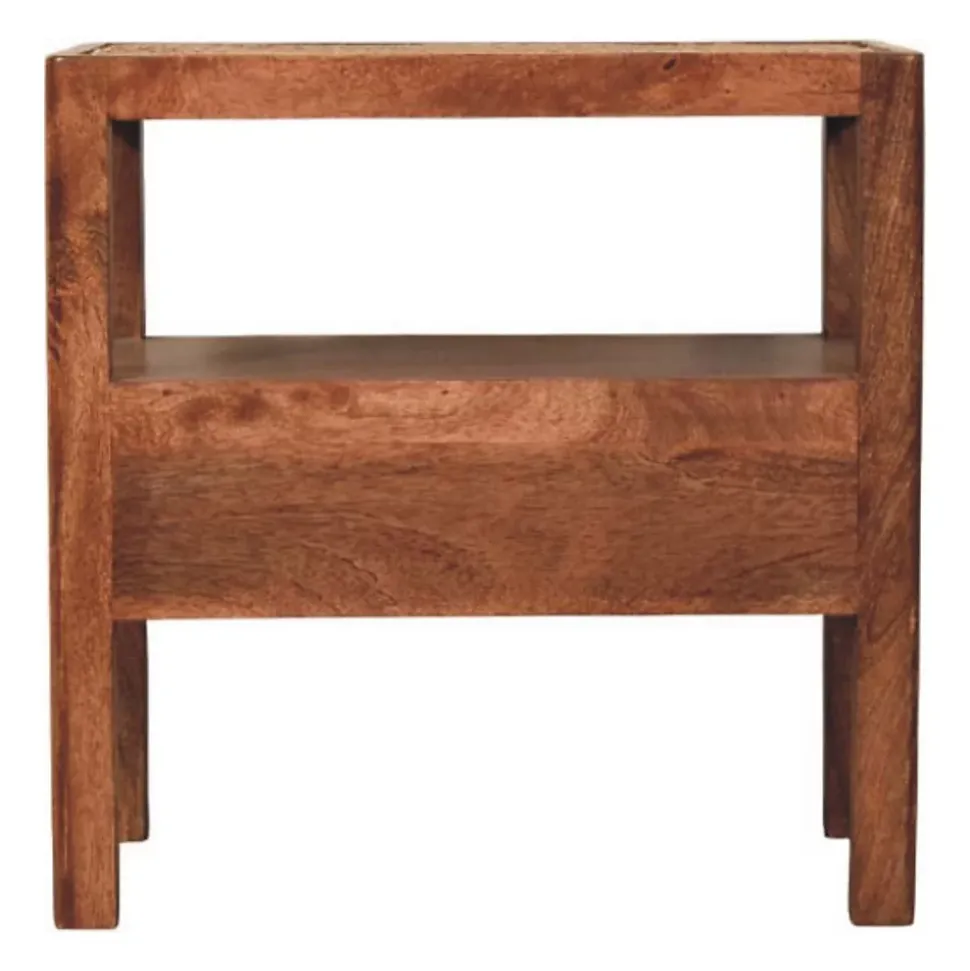 Artisan Furniture Bois massif The Caldera table de chevet, 1 tiroir, 1 étagère, marron