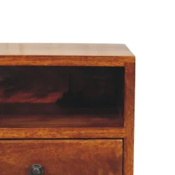 Artisan Furniture Bois massif Solis 1 tiroir châtaignier table de chevet à fixation murale