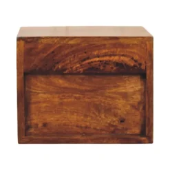 Artisan Furniture Bois massif Solis 1 tiroir châtaignier table de chevet à fixation murale