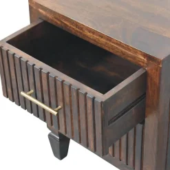 Artisan Furniture Bois massif Belmont 2 tiroir table de chevet, marron