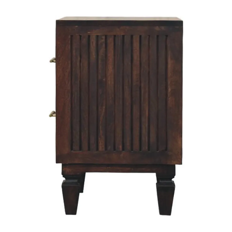 Artisan Furniture Bois massif Belmont 2 tiroir table de chevet, marron
