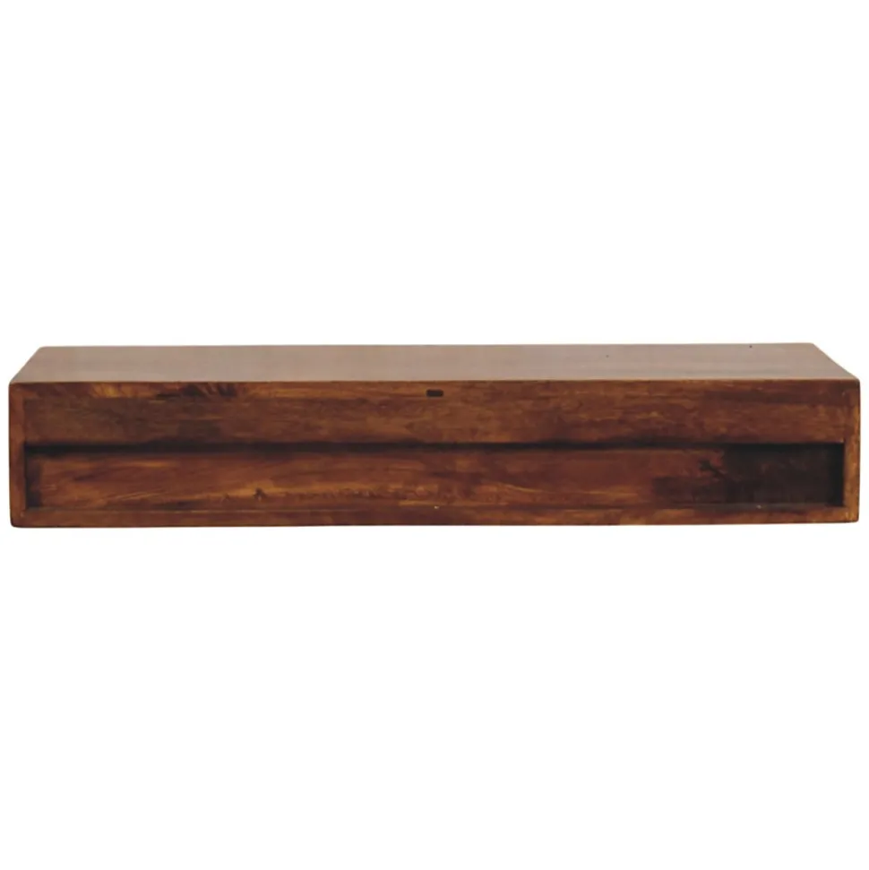 Artisan Furniture Bois massif Lunar 2 tiroir châtaignier console murale, marron