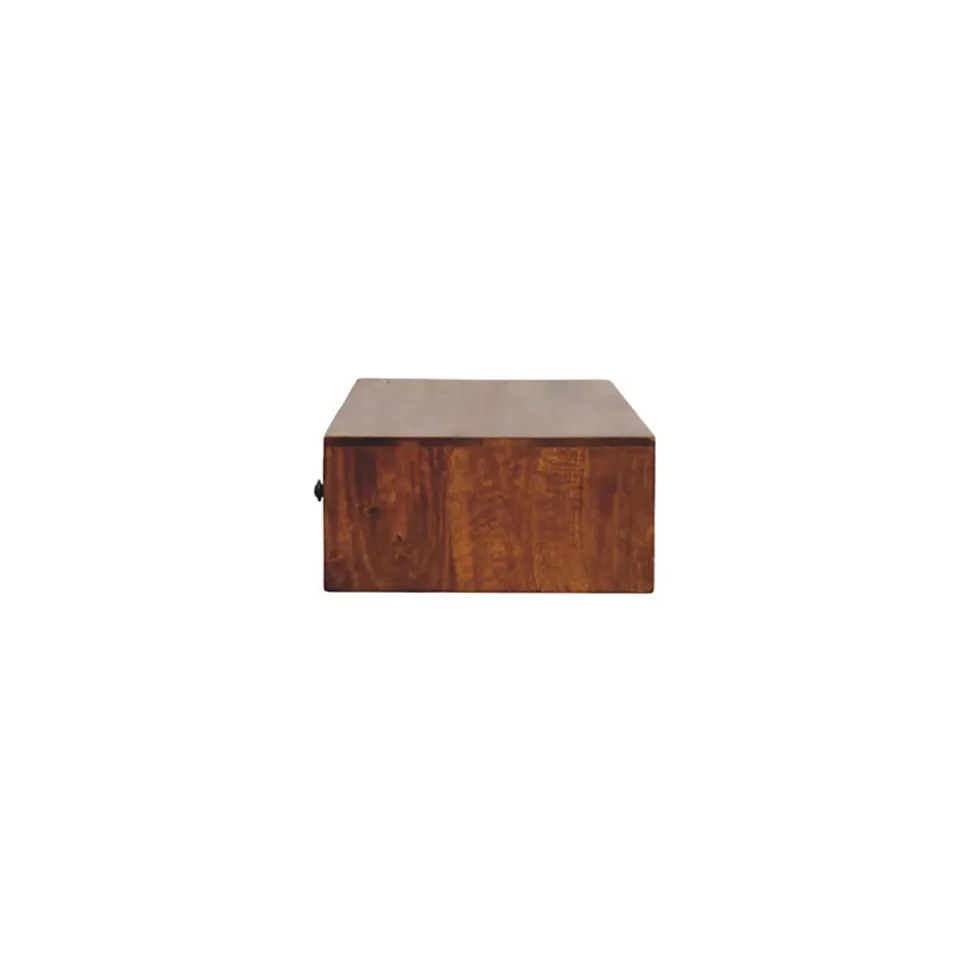 Artisan Furniture Bois massif Lunar 2 tiroir châtaignier console murale, marron