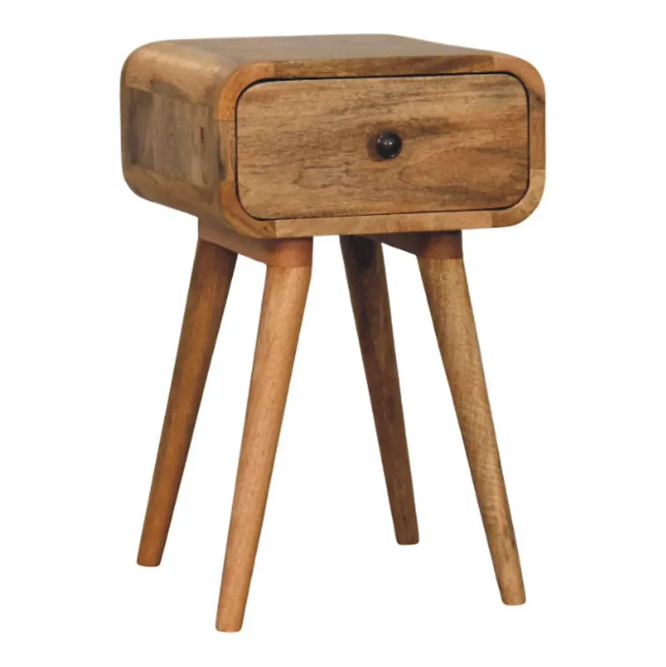 Artisan Furniture Bois massif Avora Mini effet chêne table de chevet avec 1 tiroir, marron