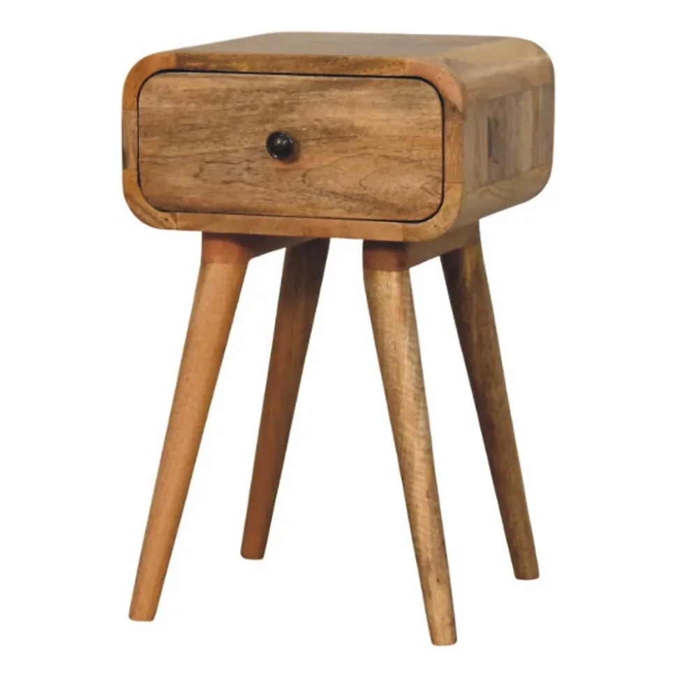 Artisan Furniture Bois massif Avora Mini effet chêne table de chevet avec 1 tiroir, marron