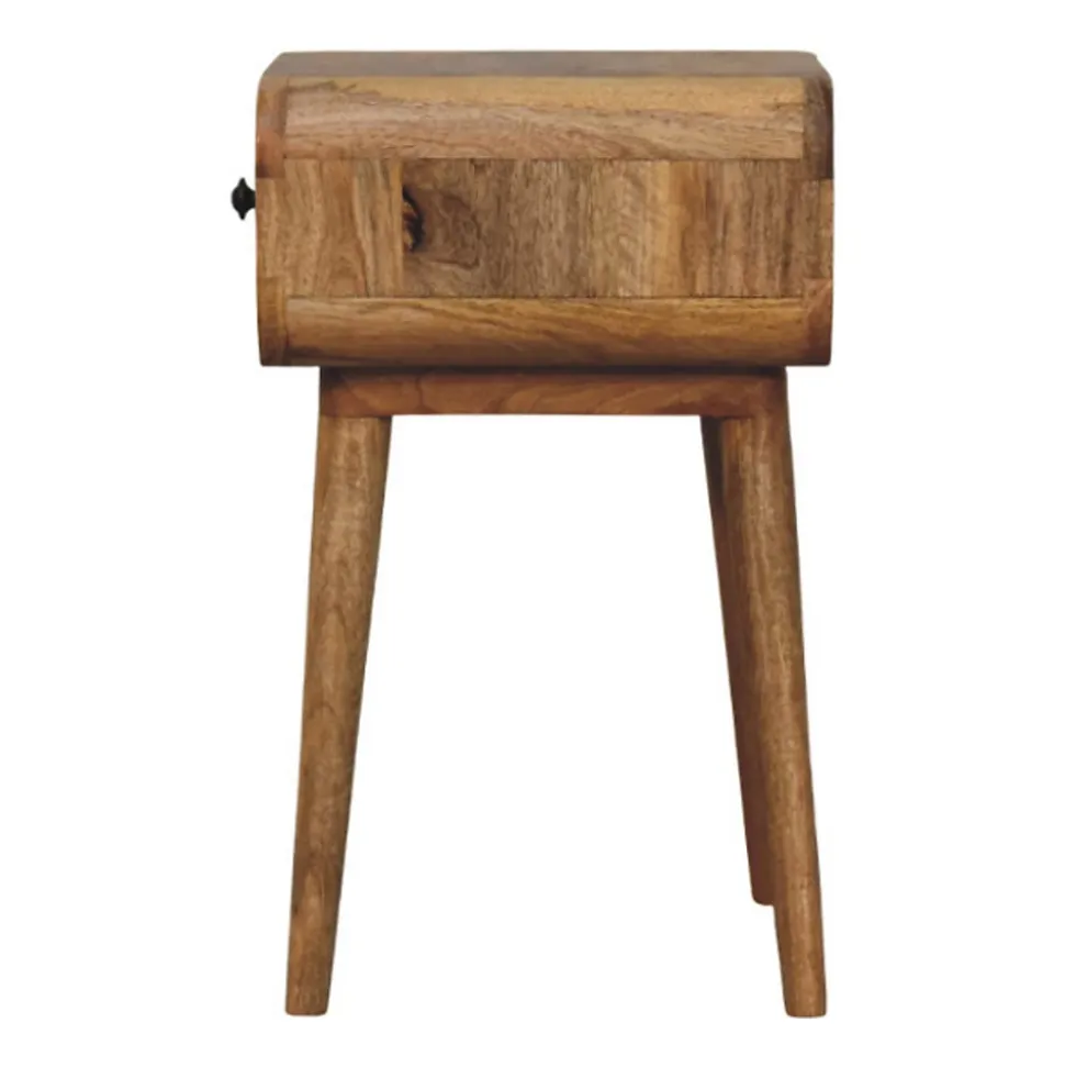 Artisan Furniture Bois massif Avora Mini effet chêne table de chevet avec 1 tiroir, marron
