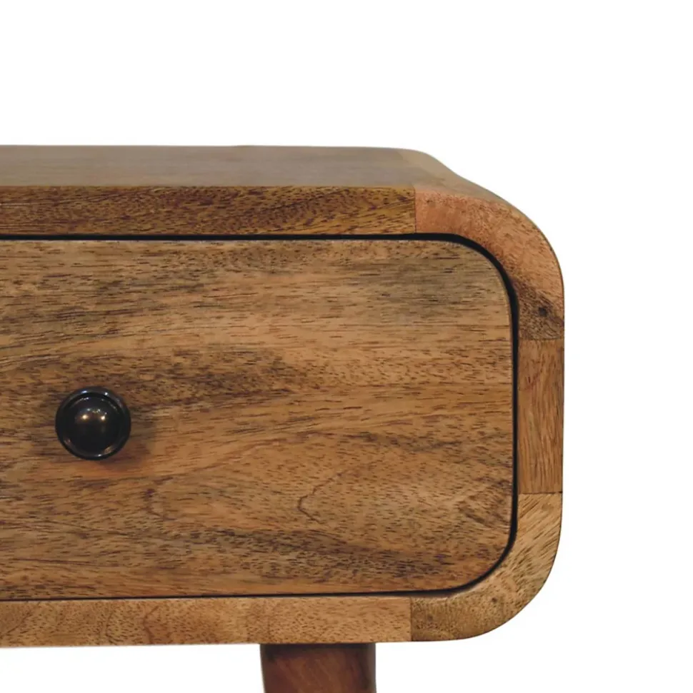 Artisan Furniture Bois massif Avora Mini effet chêne table de chevet avec 1 tiroir, marron