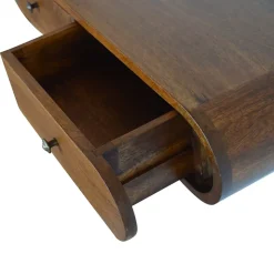 Artisan Furniture Bois massif Floating châtaignier London Console, 2 tiroirs, marron foncé