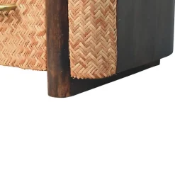 Artisan Furniture Bois massif Havana façade en cannage Drawers, 2 tiroirs, marron foncé