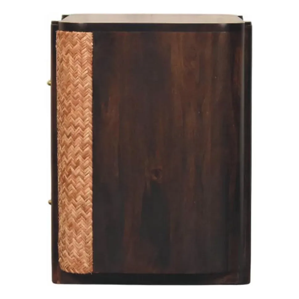 Artisan Furniture Bois massif Havana façade en cannage Drawers, 2 tiroirs, marron foncé