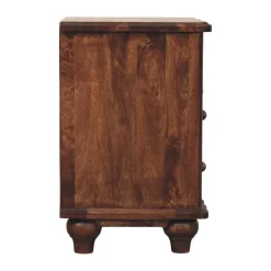 Artisan Furniture Bois massif 2 tiroir table de chevet avec ouvert étagère, marron