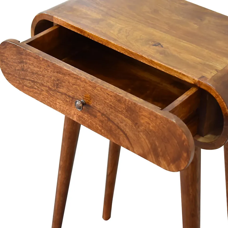 Artisan Furniture Bois massif châtaignier London Mini châtaignier Console, 1 tiroir, marron foncé