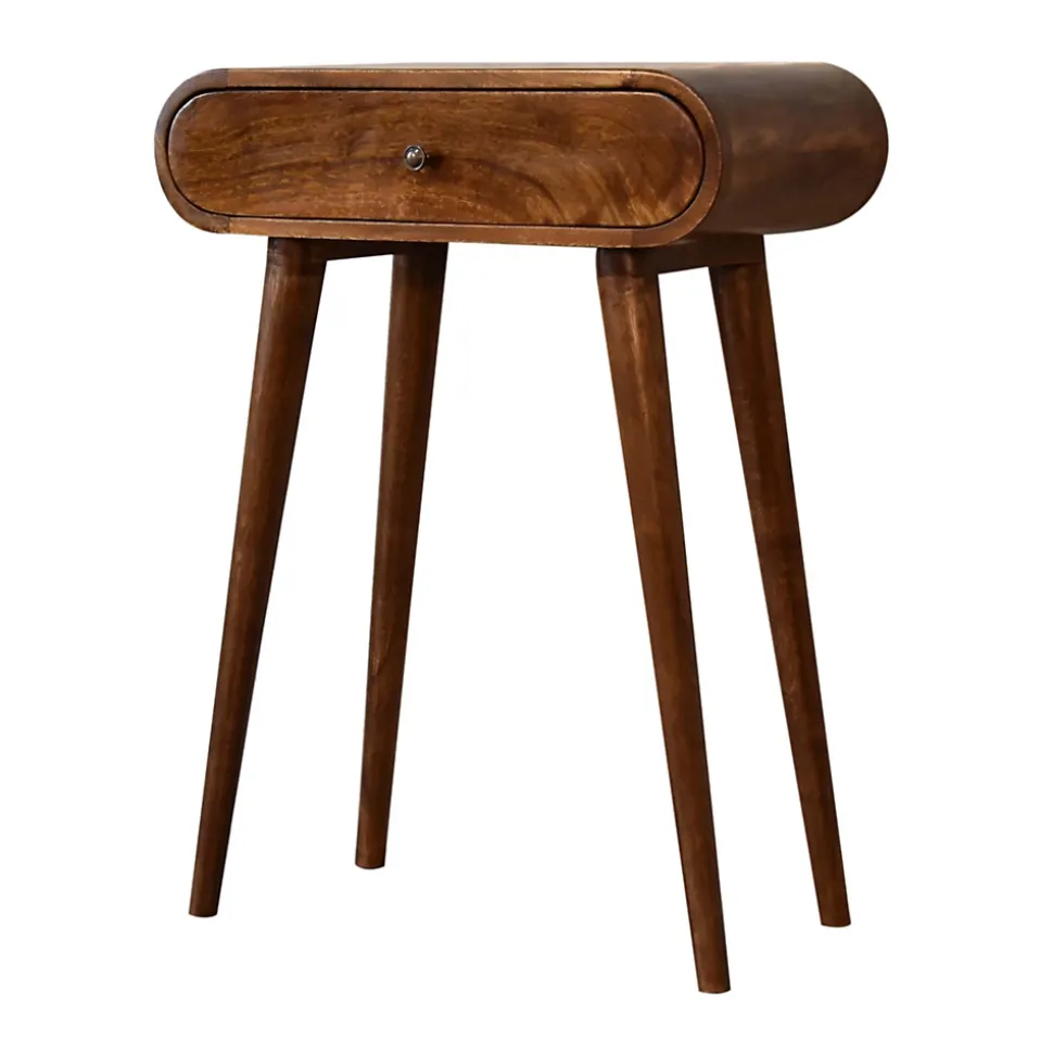 Artisan Furniture Bois massif châtaignier London Mini châtaignier Console, 1 tiroir, marron foncé