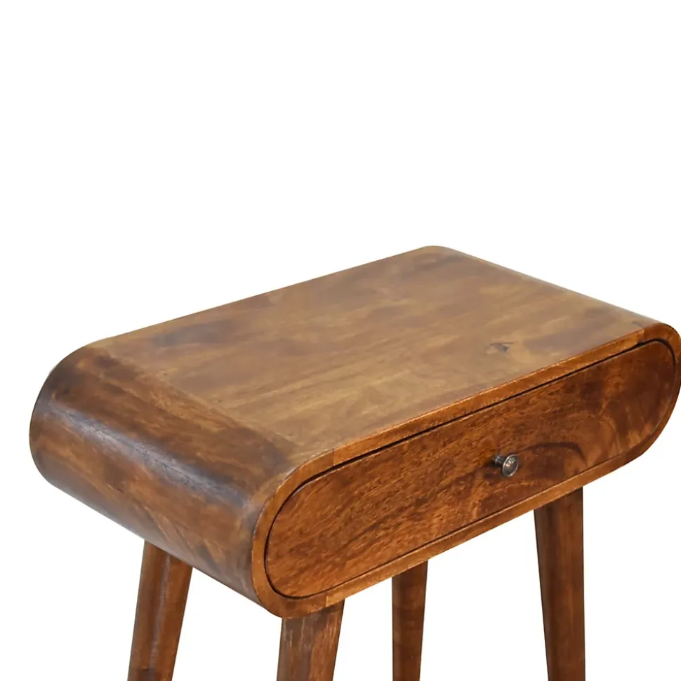 Artisan Furniture Bois massif châtaignier London Mini châtaignier Console, 1 tiroir, marron foncé