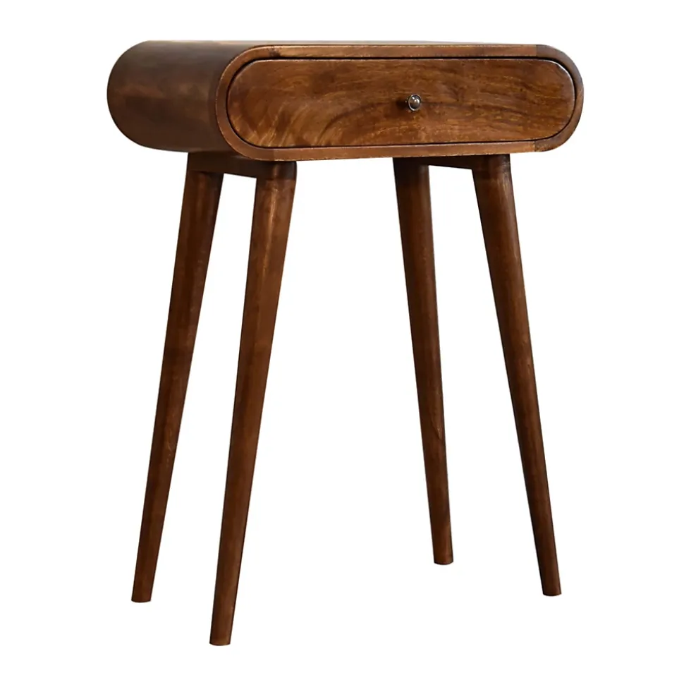 Artisan Furniture Bois massif châtaignier London Mini châtaignier Console, 1 tiroir, marron foncé