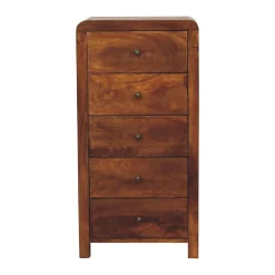 Artisan Furniture Bois massif Aspen chiffonnier, 5 tiroirs, marron