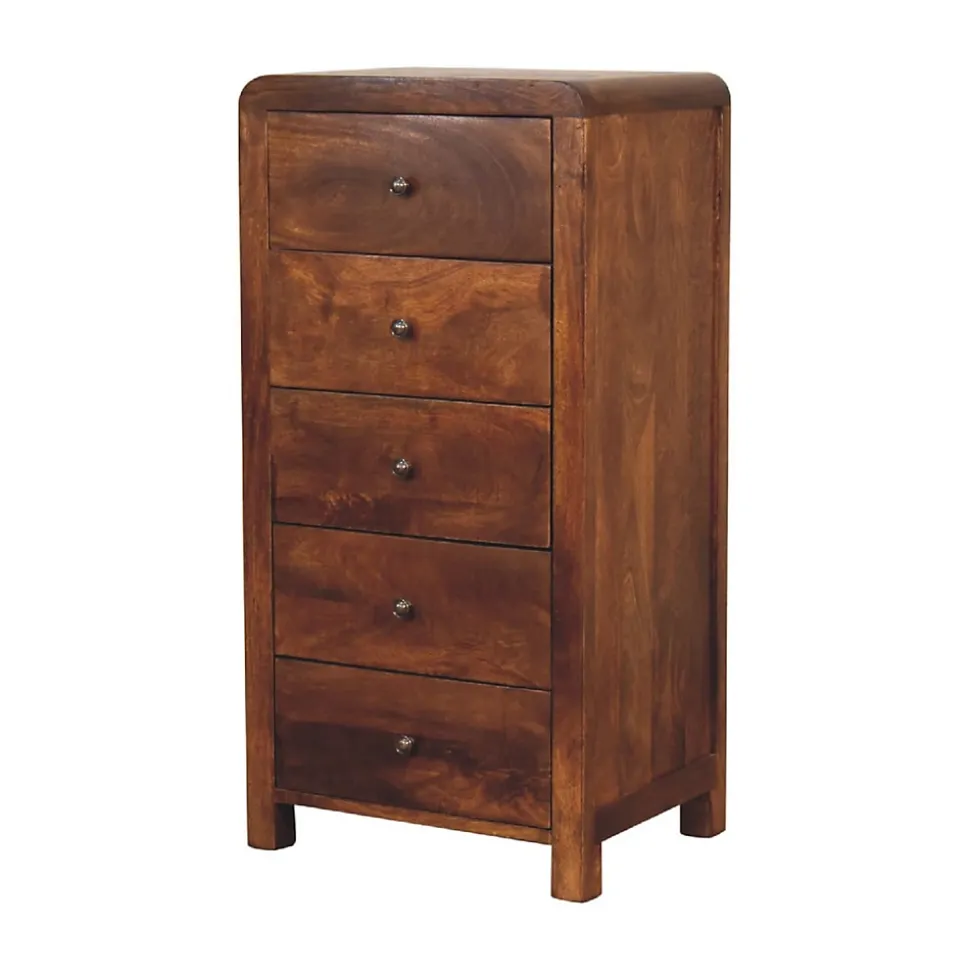 Artisan Furniture Bois massif Aspen chiffonnier, 5 tiroirs, marron