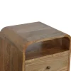 Artisan Furniture Bois massif London table de chevet avec 2 tiroirs, 2 étagères, beige