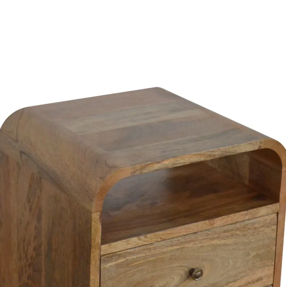 Artisan Furniture Bois massif London table de chevet avec 2 tiroirs, 2 étagères, beige