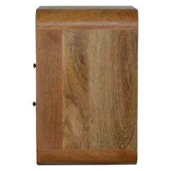 Artisan Furniture Bois massif London table de chevet avec 2 tiroirs, 2 étagères, beige