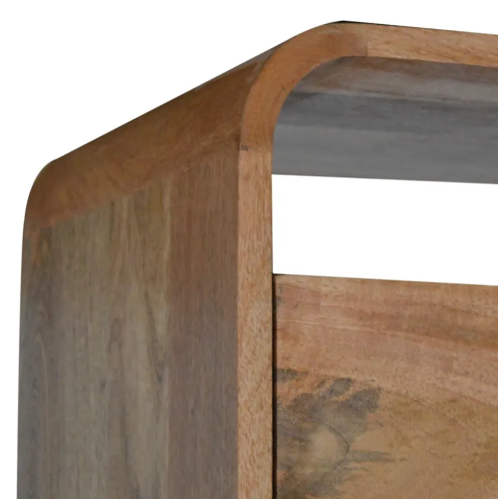 Artisan Furniture Bois massif London table de chevet avec 2 tiroirs, 2 étagères, beige
