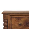 Artisan Furniture Bois massif Barley Twist 2 tiroir table de chevet, 2 tiroirs, marron