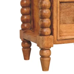 Artisan Furniture Bois massif Barley Twist 2 tiroir table de chevet, 2 tiroirs, marron
