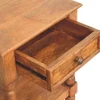 Artisan Furniture Bois massif fuseau table de chevet, 1 tiroir, 1 étagère, marron