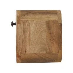 Artisan Furniture Bois massif Extra Mini courbé effet chêne table de chevet avec niche ouverte, 1 tiroir, 1 étagère, marron