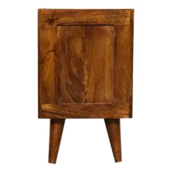Artisan Furniture Bois massif Mini Manila Gold 1 tiroir table de chevet, 1 étagère, marron & doré