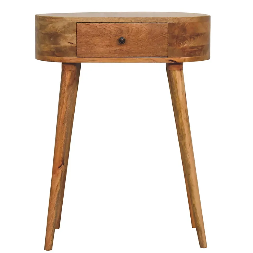 Artisan Furniture Bois massif Mini Albion effet chêne Console, 1 tiroir, beige