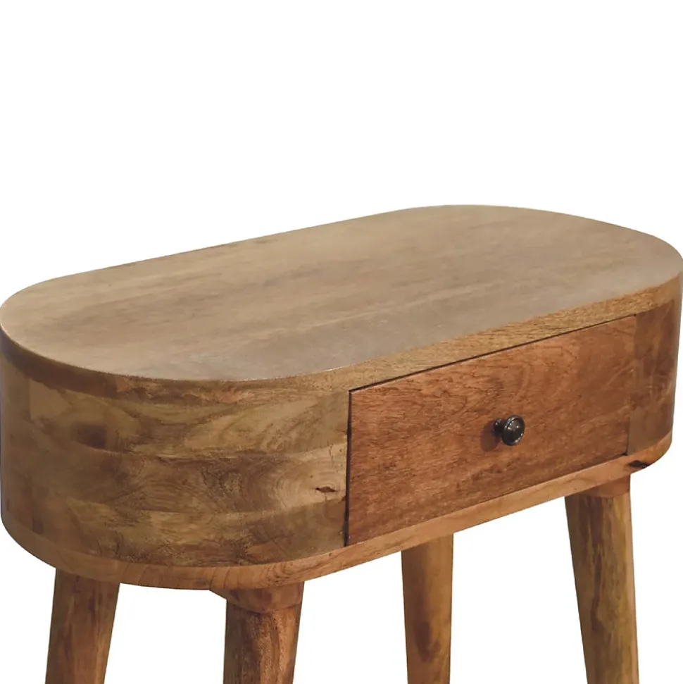 Artisan Furniture Bois massif Mini Albion effet chêne Console, 1 tiroir, beige