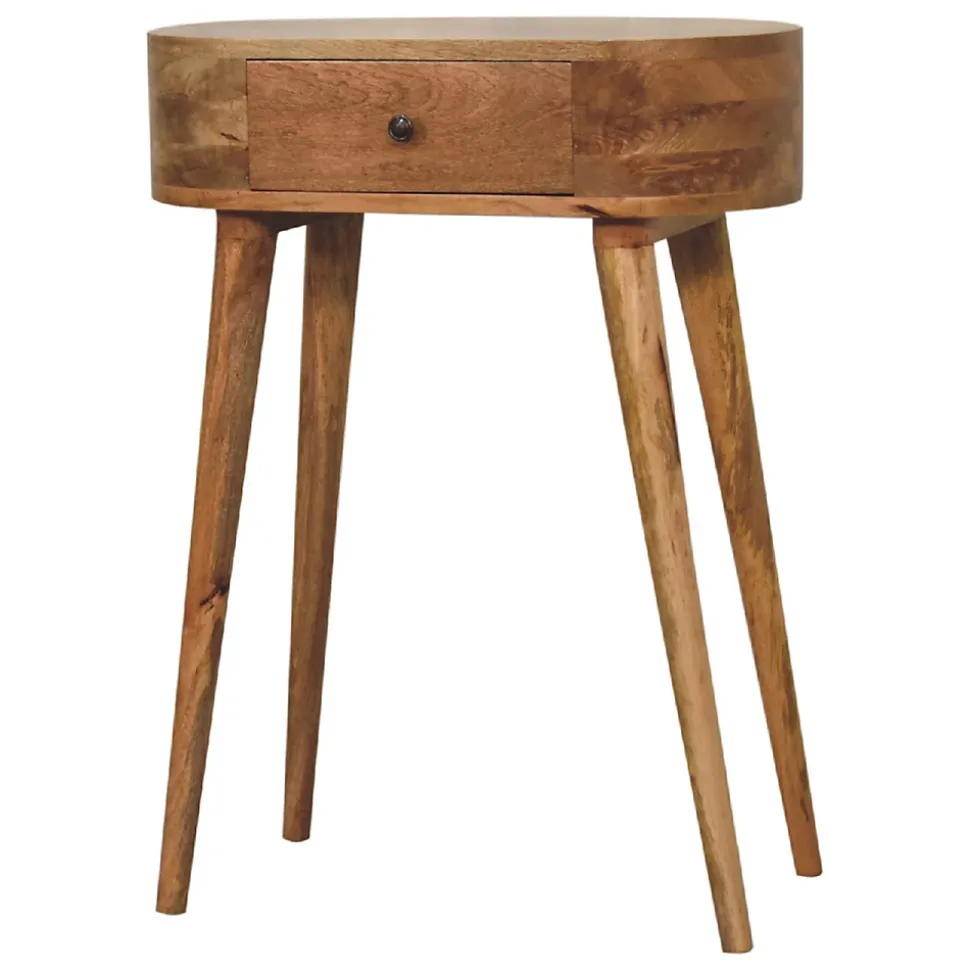Artisan Furniture Bois massif Mini Albion effet chêne Console, 1 tiroir, beige
