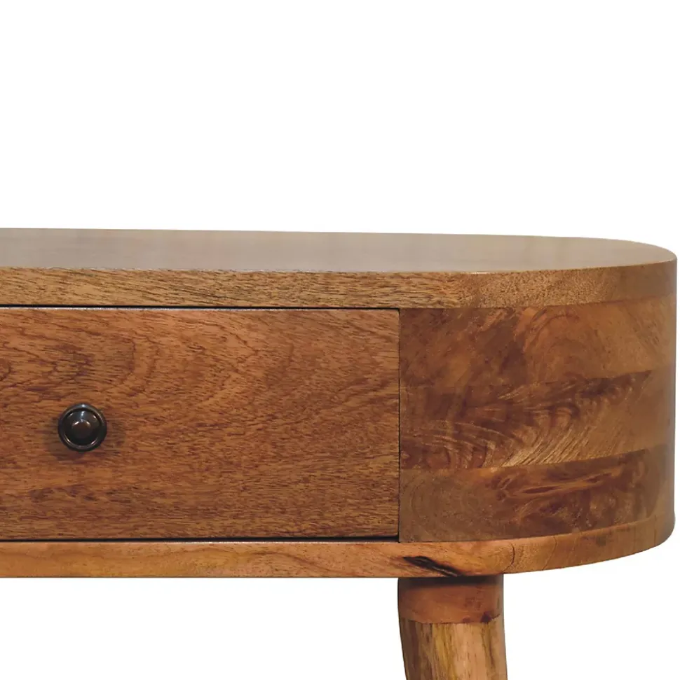 Artisan Furniture Bois massif Mini Albion effet chêne Console, 1 tiroir, beige