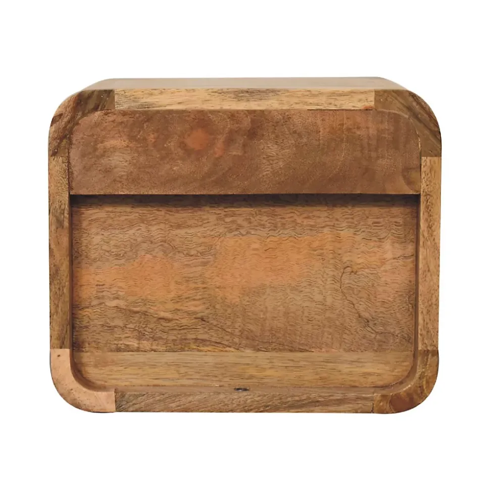 Artisan Furniture Bois massif Mini Floating ouvert table de chevet, 1 tiroir et 1 niche ouverte, effet chêne, marron