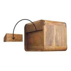 Artisan Furniture Bois massif Mini Floating ouvert table de chevet, 1 tiroir et 1 niche ouverte, effet chêne, marron