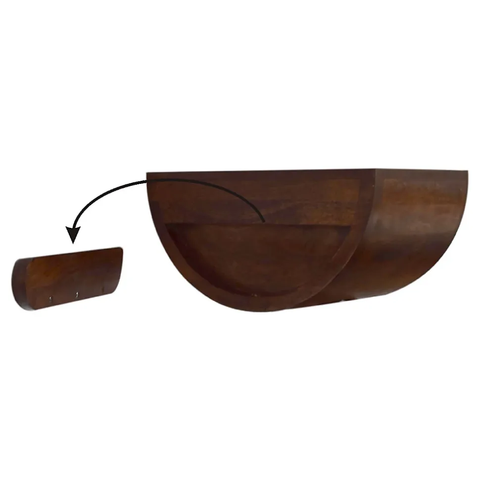 Artisan Furniture Table de chevet flottante en bois massif de châtaignier, 1 tiroir, brun foncé