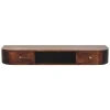 Artisan FurnitureBois massif Lunar 2 tiroir à fixation murale châtaignier Console, 1 étagère, marron