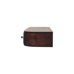 Artisan FurnitureBois massif Lunar 2 tiroir à fixation murale châtaignier Console, 1 étagère, marron