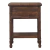 Artisan Furniturec Bois massif bambou Carved table de chevet Table, 1 tiroir, 1 étagère, marron