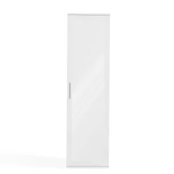 ATARA - Armoire entrée avec grand miroir - 180x50x35 cm - Deux étagères + porte-cintres
